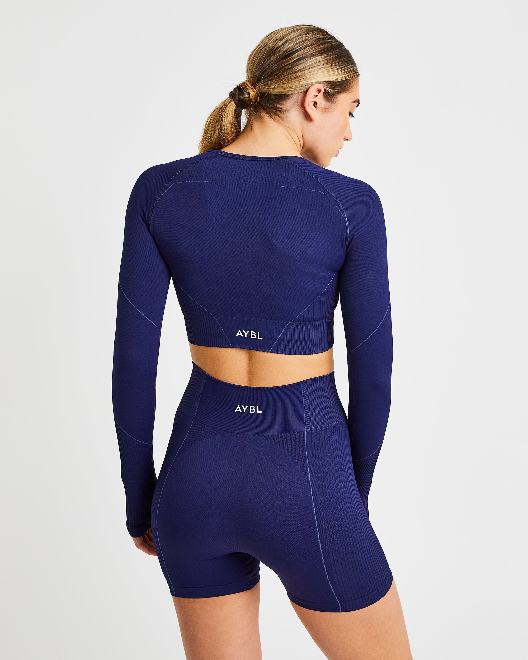 Reflex Seamless Long Sleeve Crop Top - Royal Blue