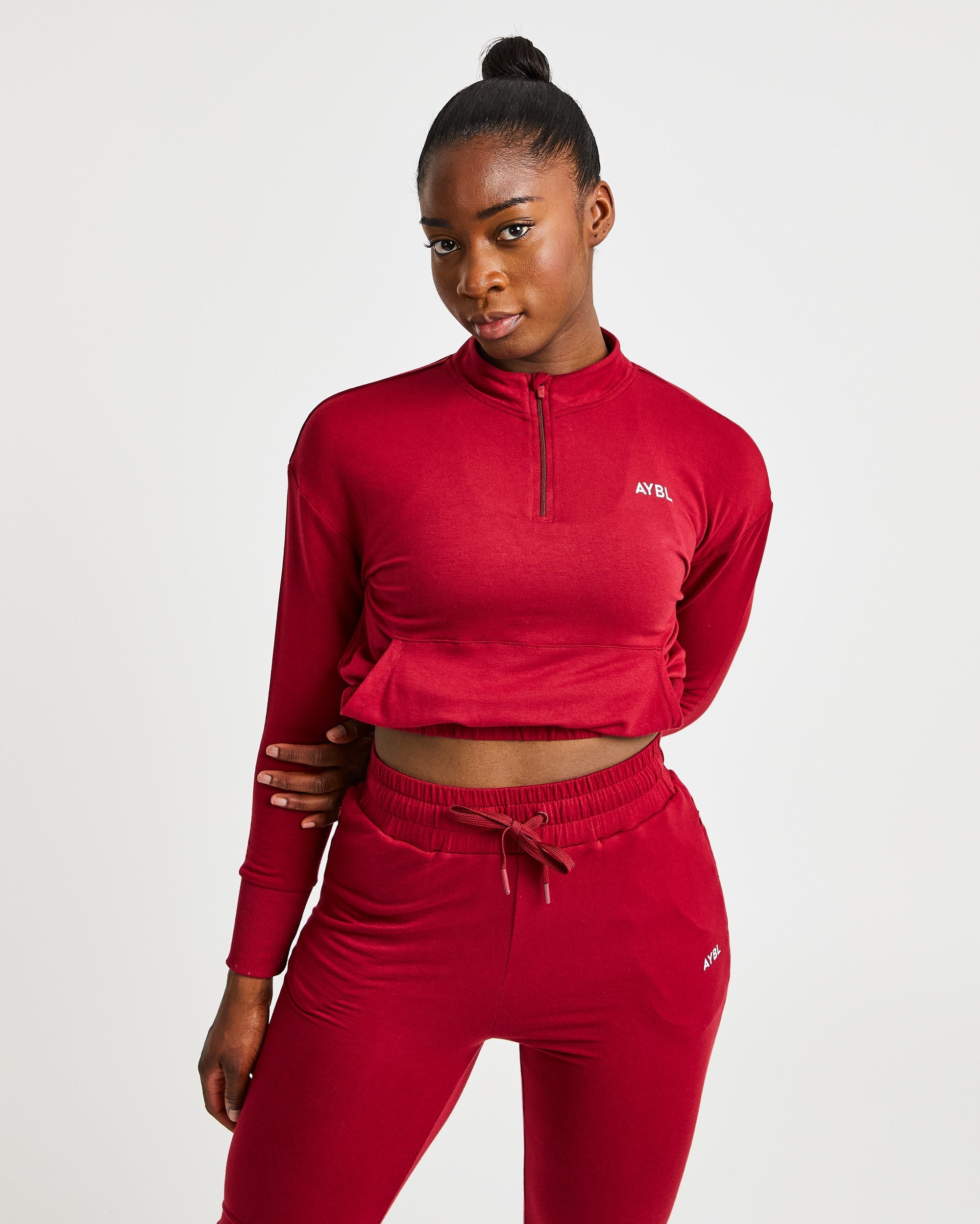 Studio 1/2 Zip Pullover - Burgundy